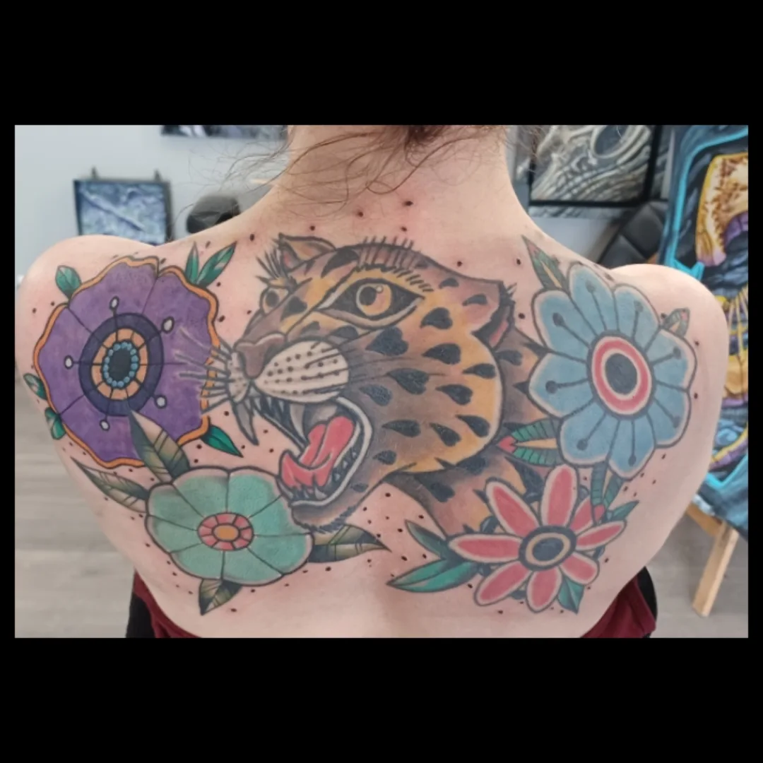 Tattoo by @nathanbauerart — american_traditional, dotwork