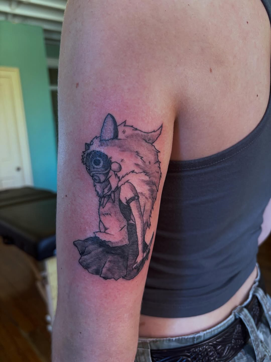 Tattoo by @easy_peezy_pokes — anime, black_and_grey