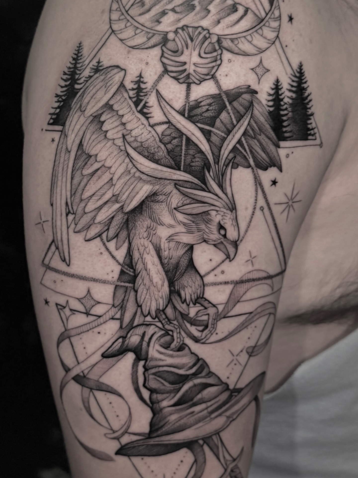 Eagle black and grey tattoo on the forearm by Mel K Lockett - Nashville Tattoo Artist
