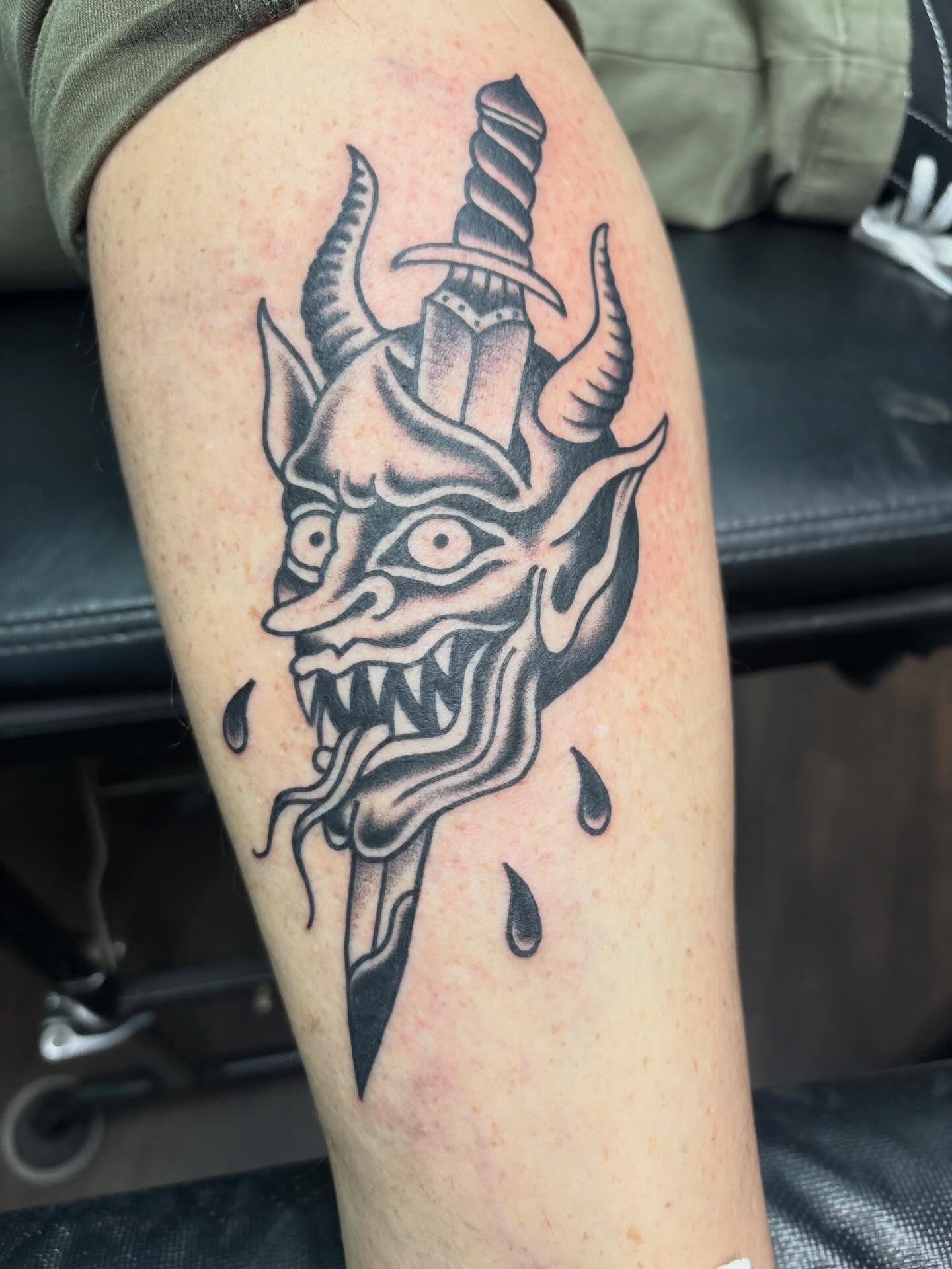 Tattoo by @steamedhamztattoo — black_and_grey, dark_realism