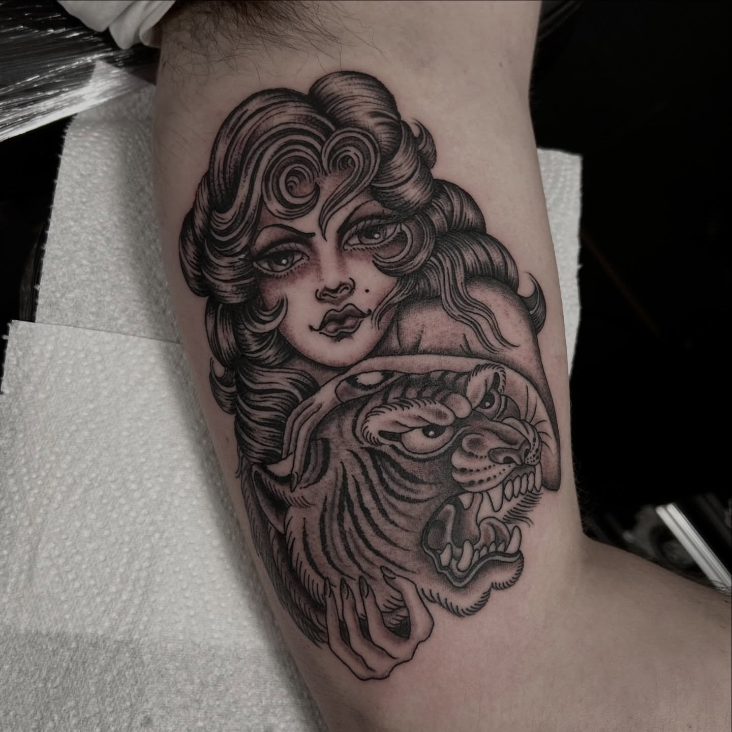 Tattoo by @barneycolestattoo — american_traditional, black_and_grey