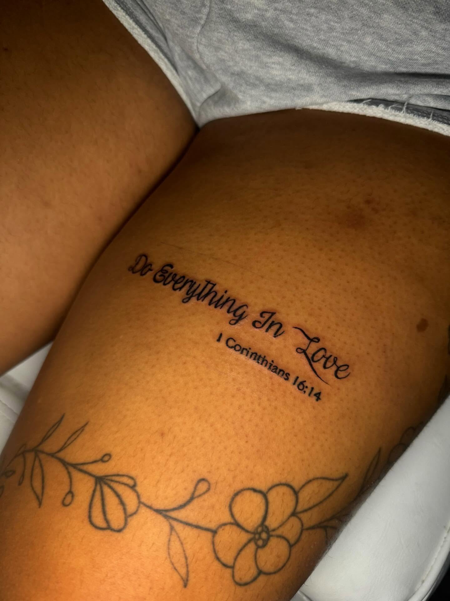 Tattoo by @dopestainz_ — lettering_script