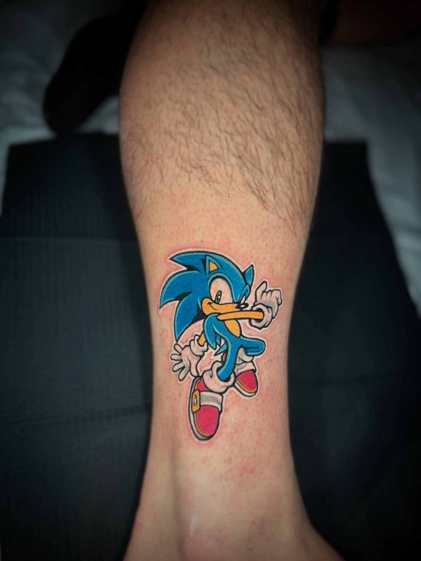Sonic the hedgehog new school tattoo on the forearm by Yanko Reyes