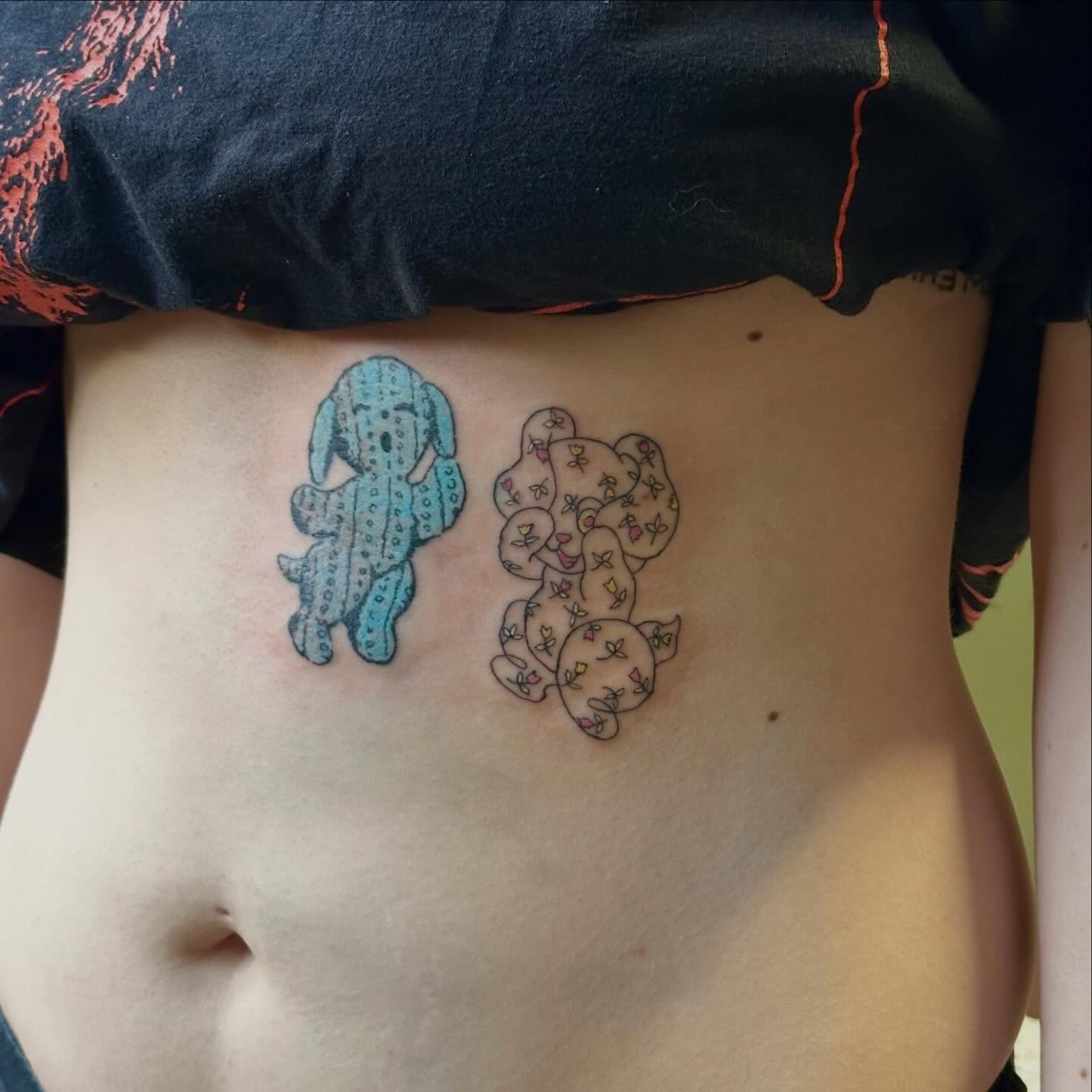 Cactus dotwork tattoo on the torso by Jules🕯️