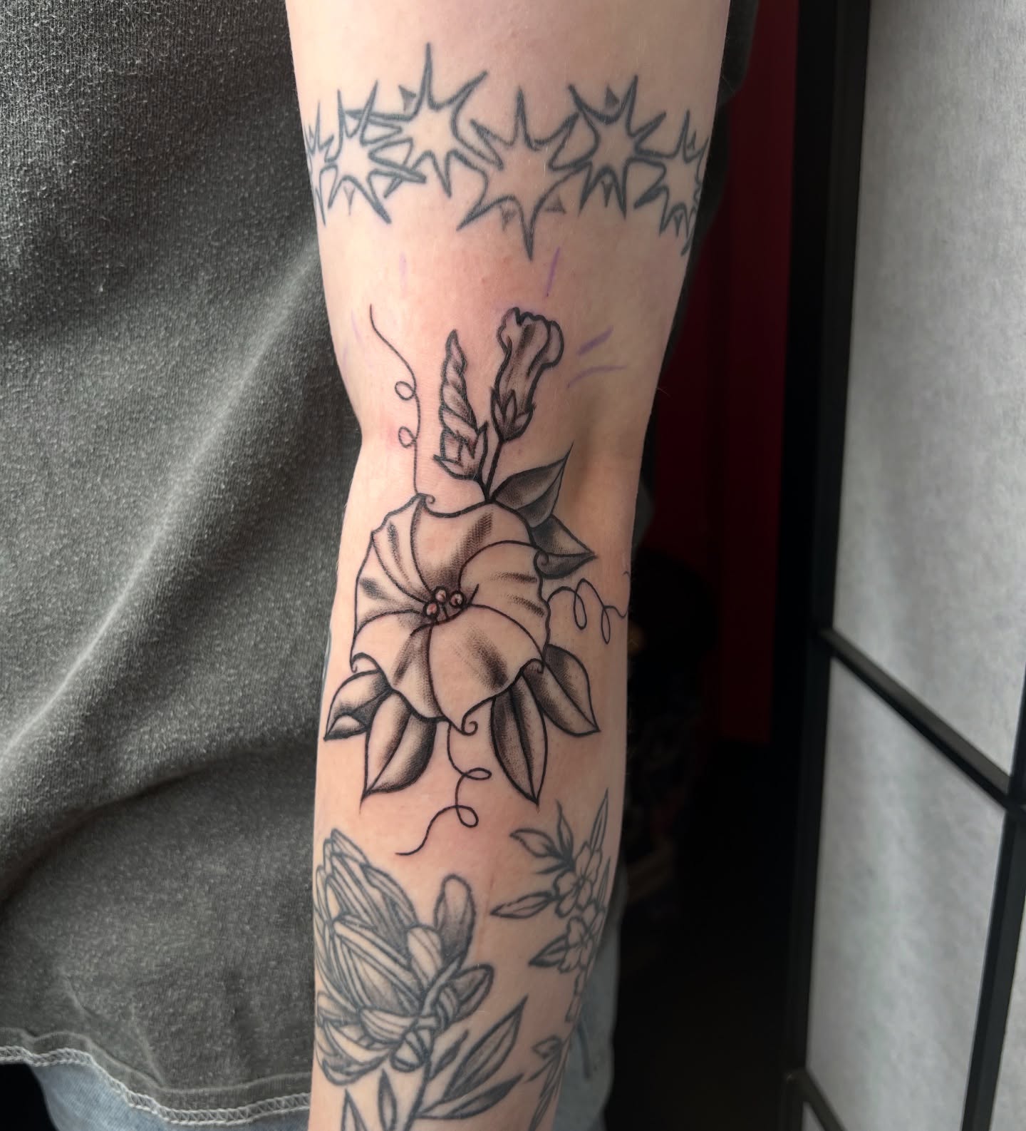 Tattoo by @purrsimmonkitten — black_and_grey