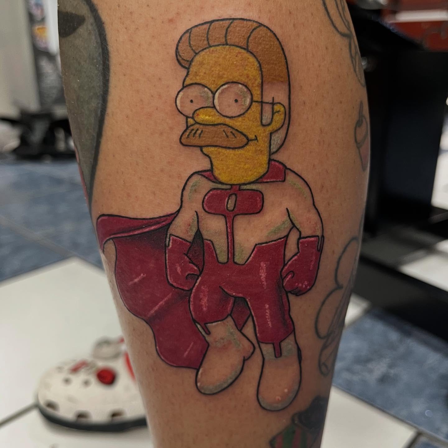 Homer Simpson new school tattoo on the forearm by @artinjections667