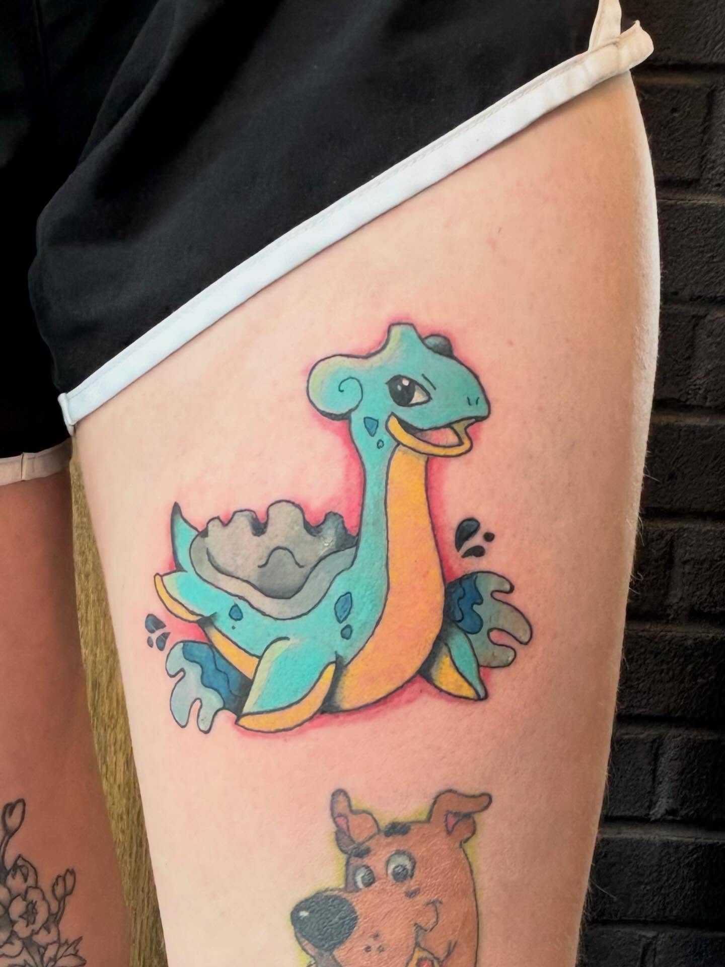 Charmander new school tattoo on the thigh by ๐ฎ๐๐๐๐๐๐ ๐ฝ๐๐ โ