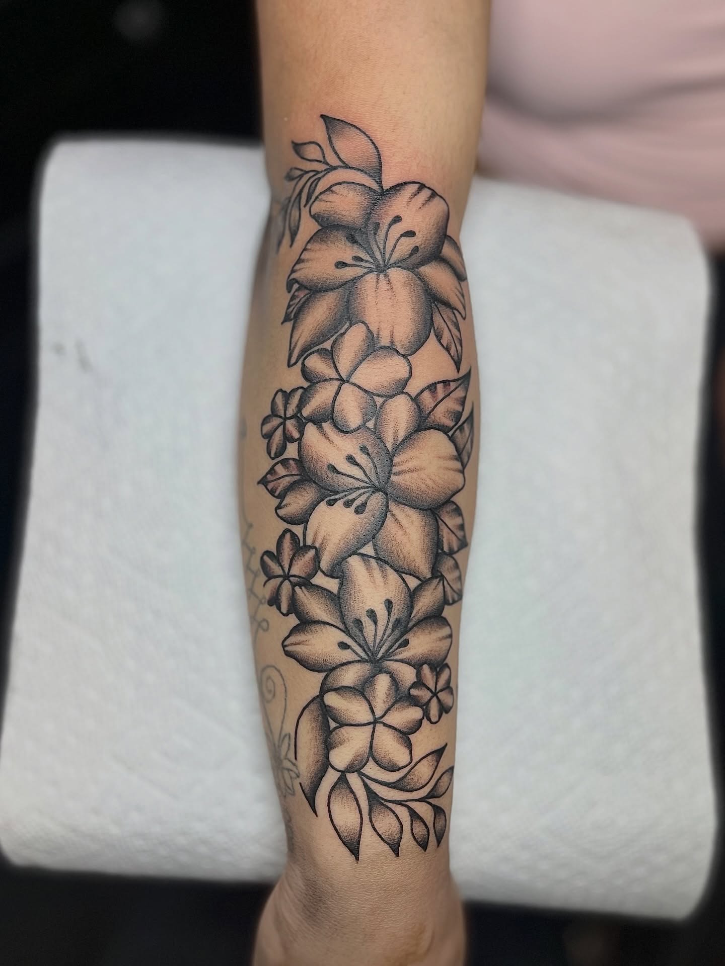 Tattoo by @cursedskintattoos — black_and_grey