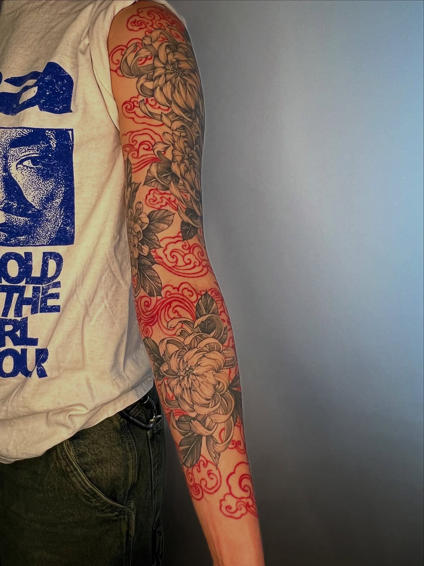 Floral design japanese irezumi tattoo on the forearm by ⚒dptattoos ⚒, East Williamsburg, Brooklyn