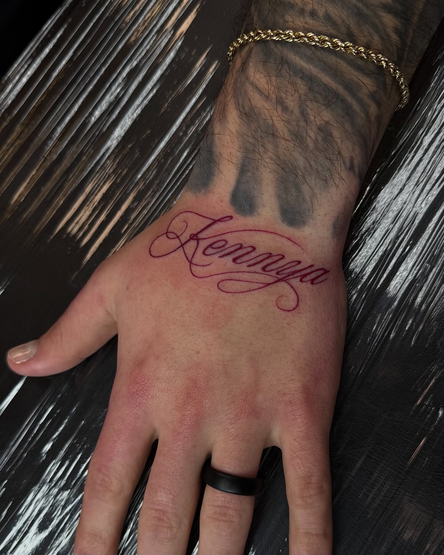 Tattoo by @elena.rivera.tattoos — lettering_script