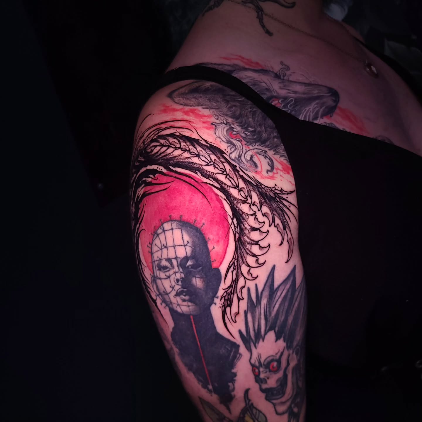 Tattoo by @boxofguts — dark_realism, black_and_grey