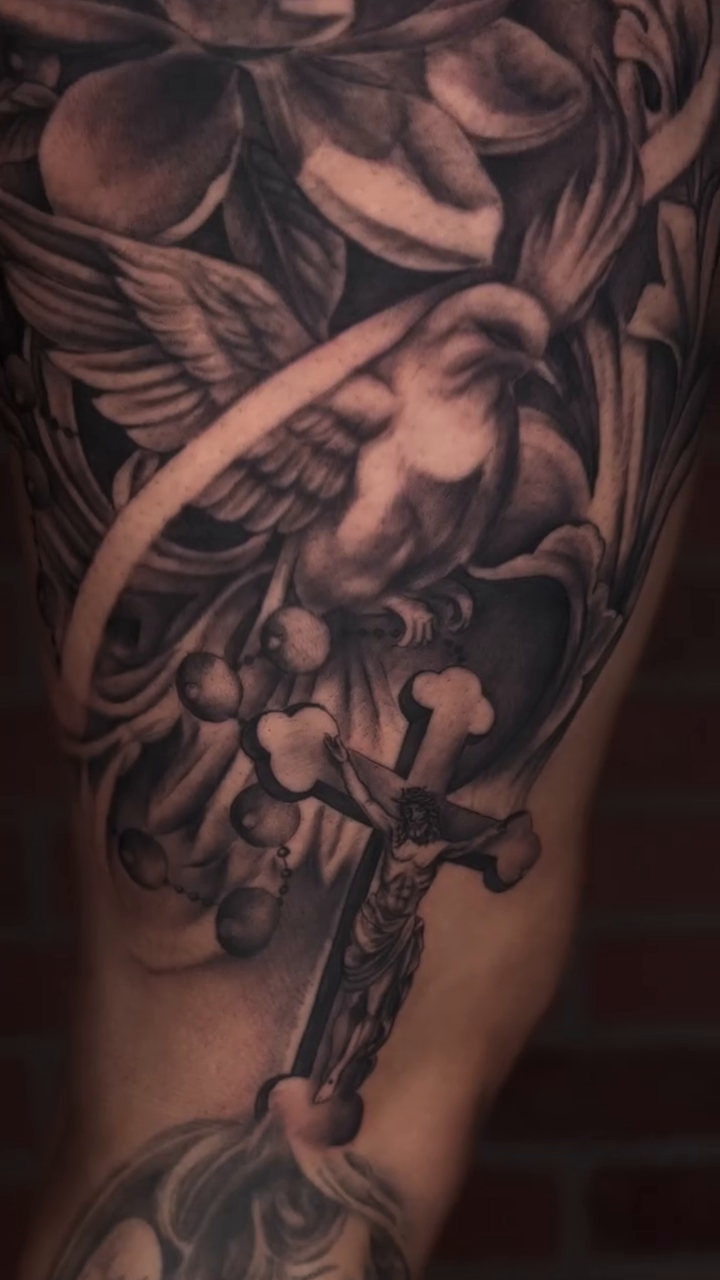 Tattoo by @jocelyntattoos — realism, black_and_grey