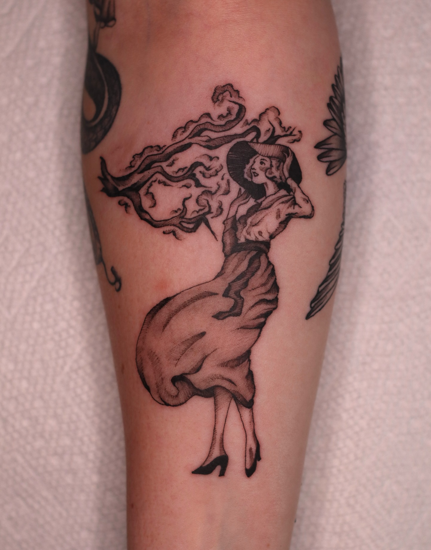Tattoo by @nik.checots — black_and_grey