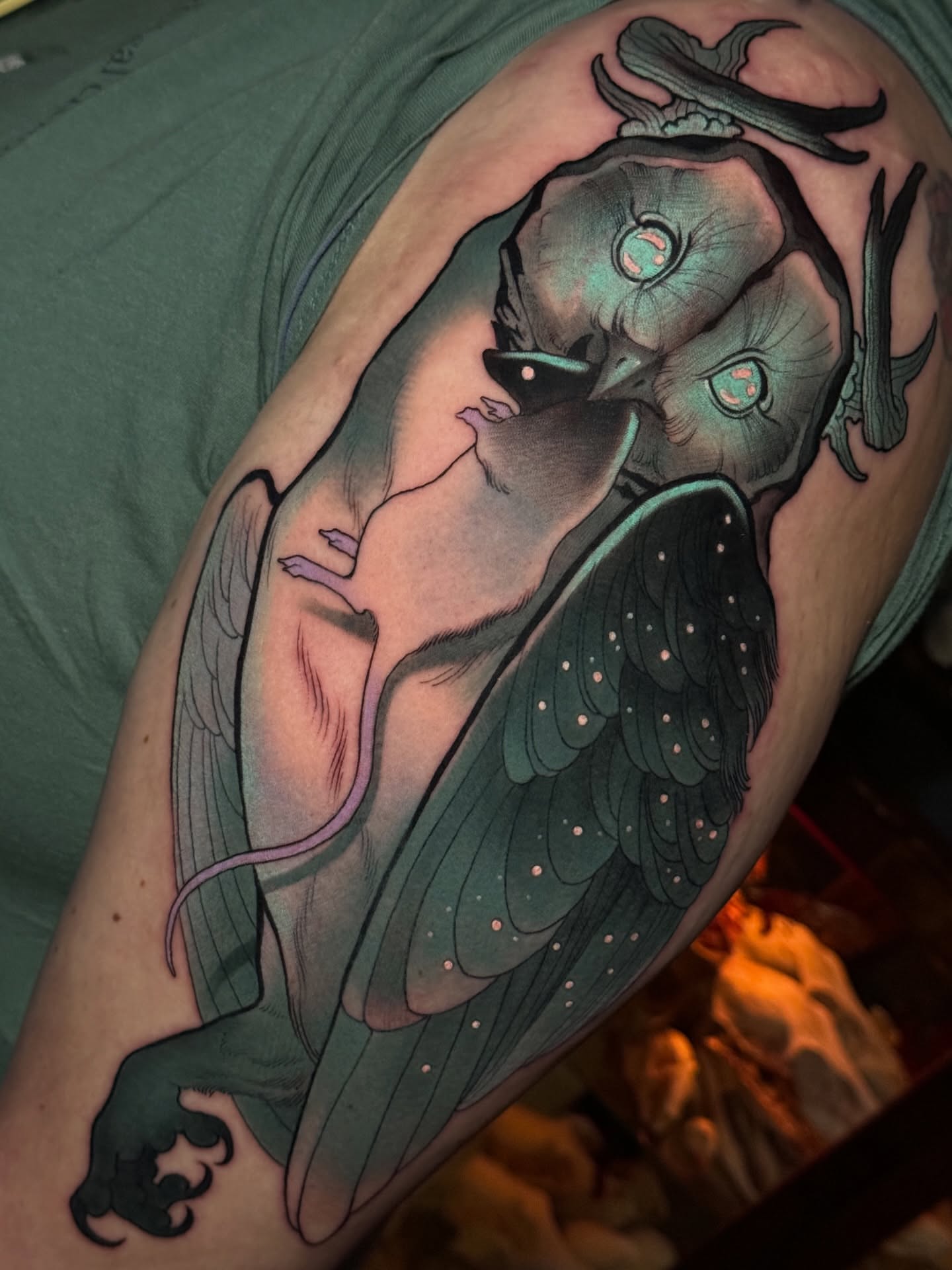 Tattoo by @lady.blackwell.tattoos β dotwork, dark_realism