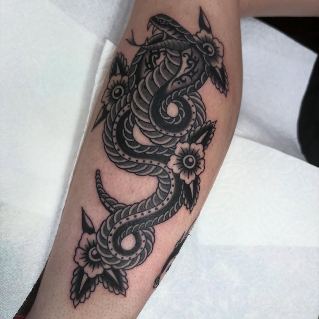 Tattoo by @lindseycvtattoo — american_traditional, black_and_grey