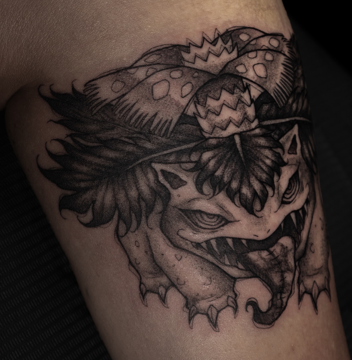 Tattoo by @xamyart — black_and_grey