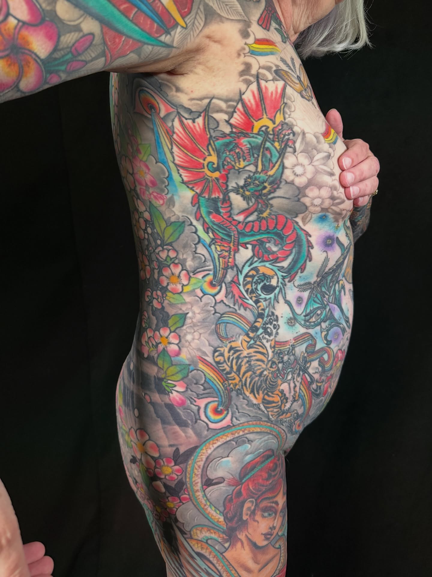 Tattoo by @electricunicorn — japanese_irezumi, dotwork