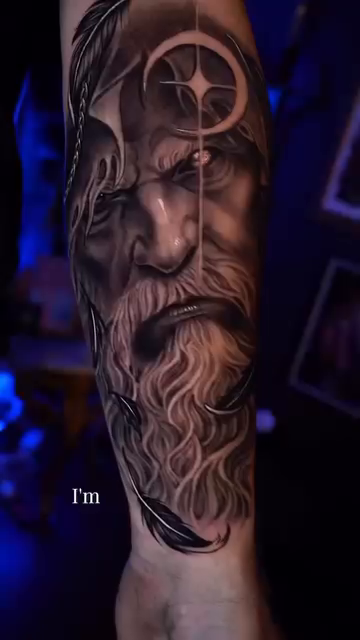 Portrait of an old man realism tattoo by Cristian Rodriguez