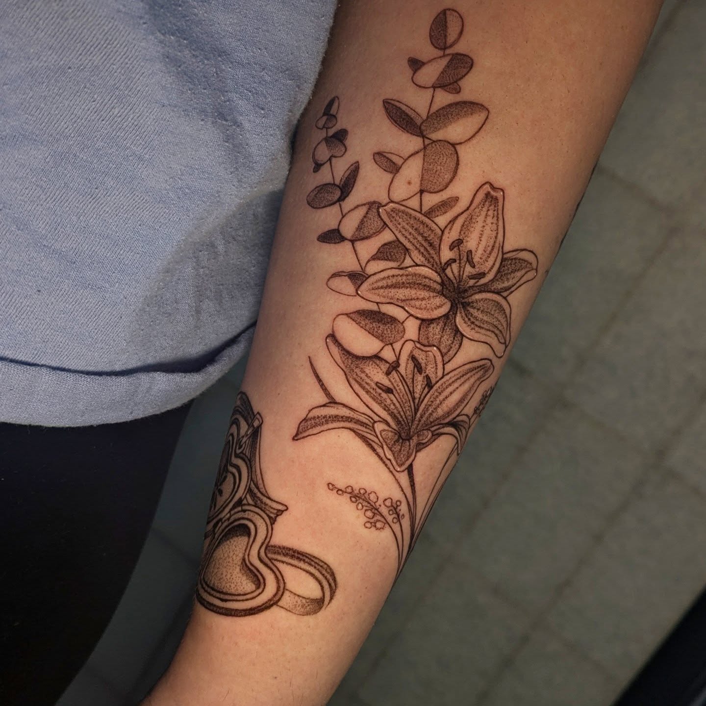Tattoo by @jasdillonart — dotwork, black_and_grey