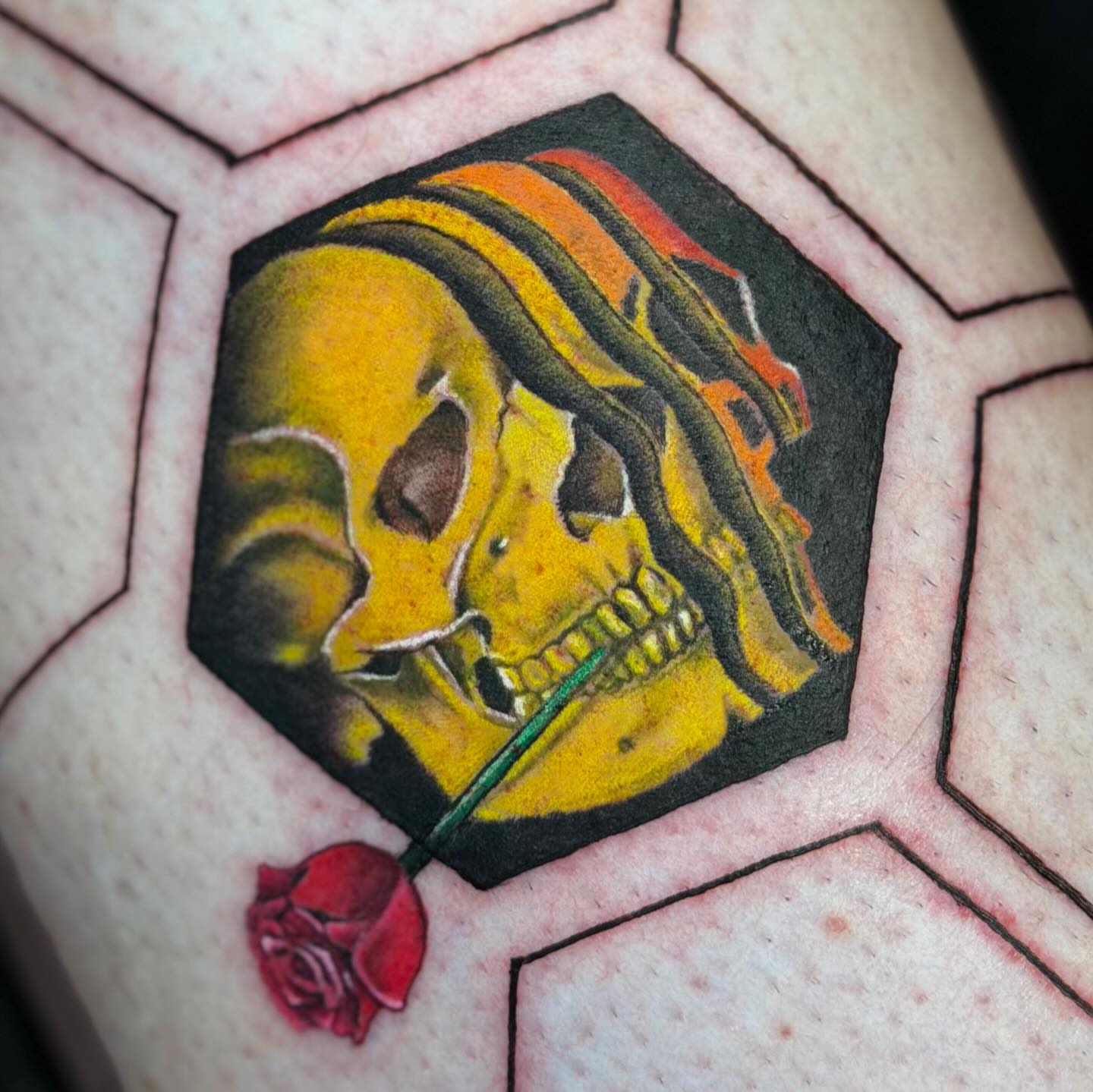 Tattoo by @tiptopartist — american_traditional, dotwork
