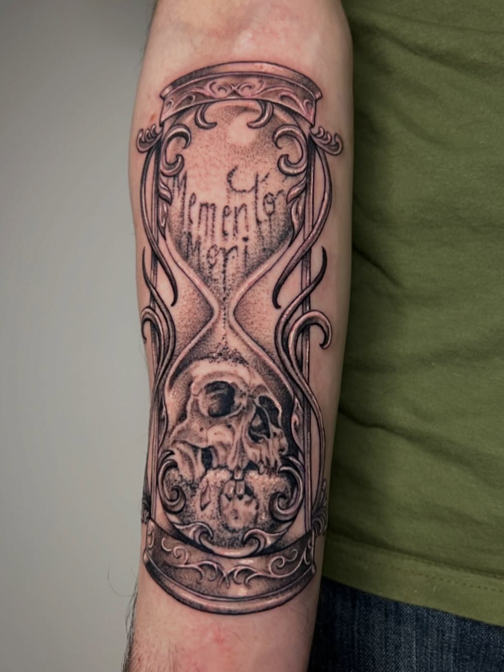 Tattoo by @tallartist — black_and_grey, realism
