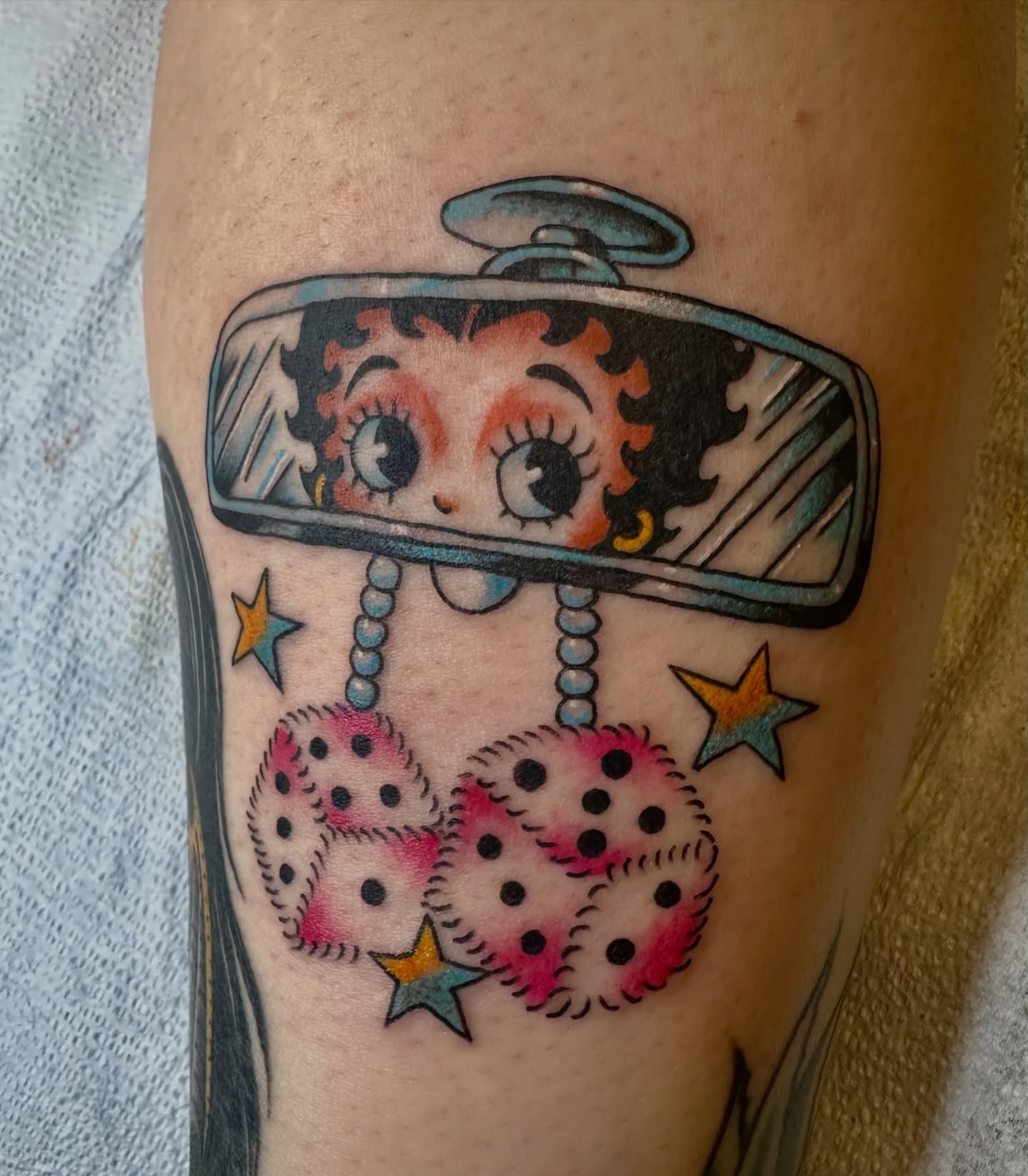 Betty Boop American traditional tattoo on the forearm by Hayley Hendrick