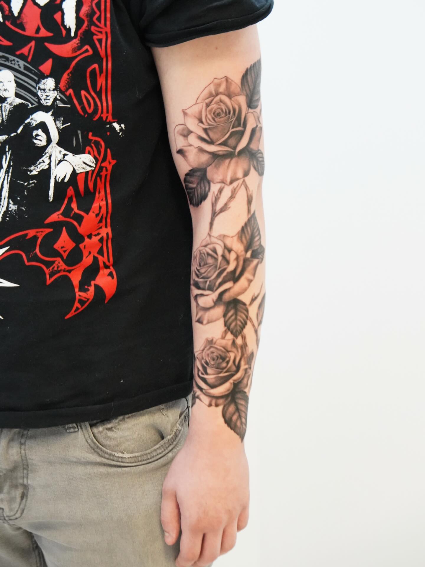 Tattoo by @skylito_creations — black_and_grey