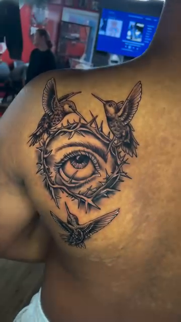 Realism tattoo on the chest by Inkman Parson