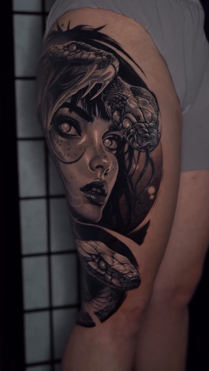 Tattoo by @inkcredible_tattoo_vb β dark_realism, black_and_grey