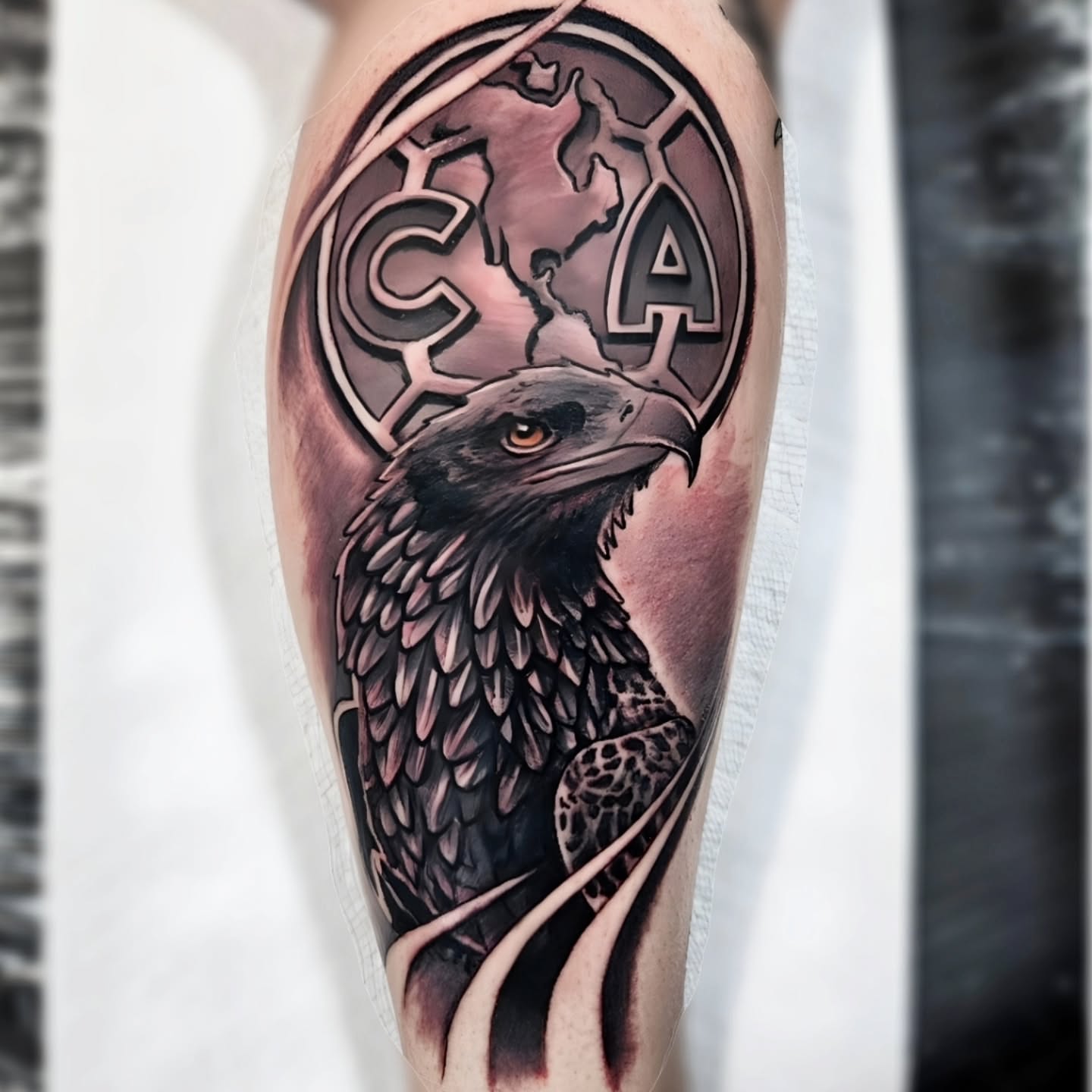 Eagle realism tattoo on the forearm by "El Jose" Tattoo