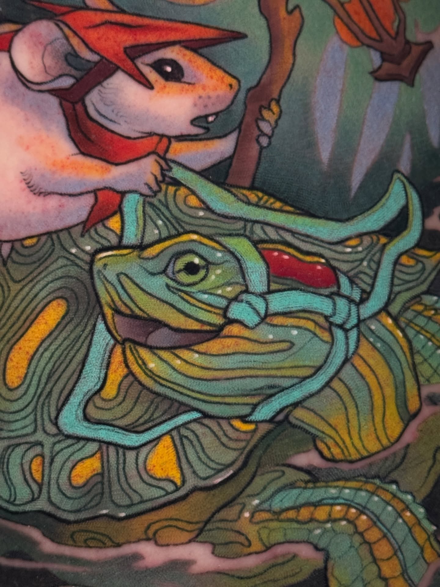 Mouse riding turtle illustrative tattoo by πππ±π±π¬π¬ ππ―π±π¦π°π±