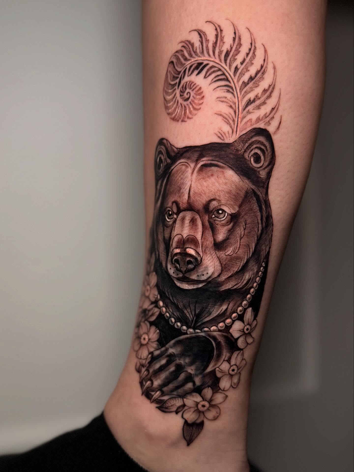 Tattoo by @whitehorsetattooing — realism, black_and_grey