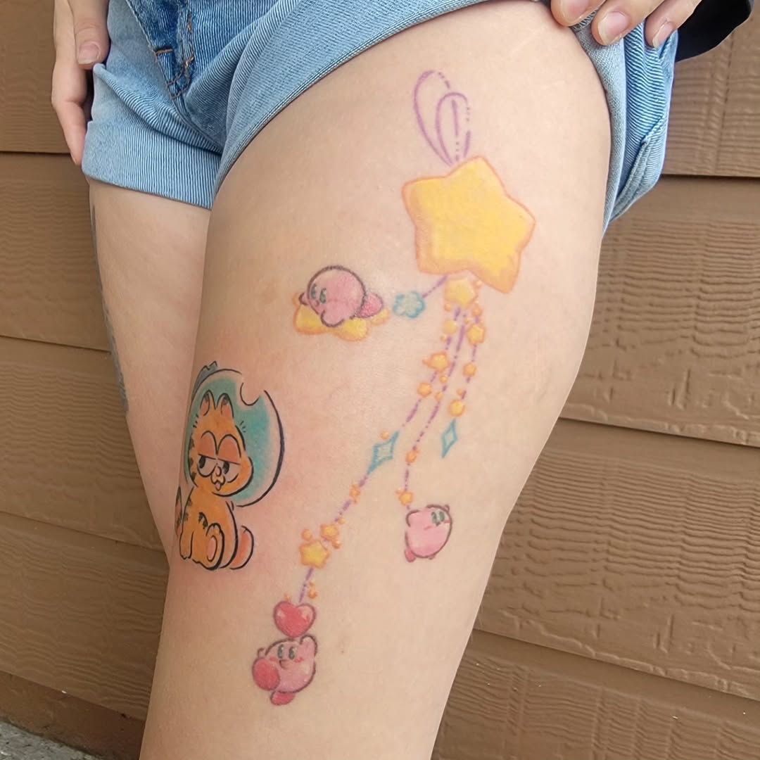 Tattoo by @ladyj_tattoos — new_school, anime
