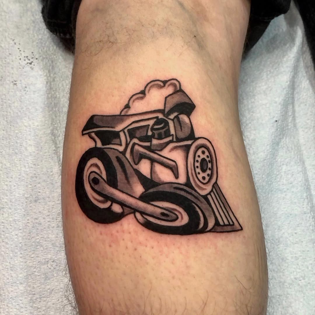 Tattoo by @lost_mutt — american_traditional, black_and_grey
