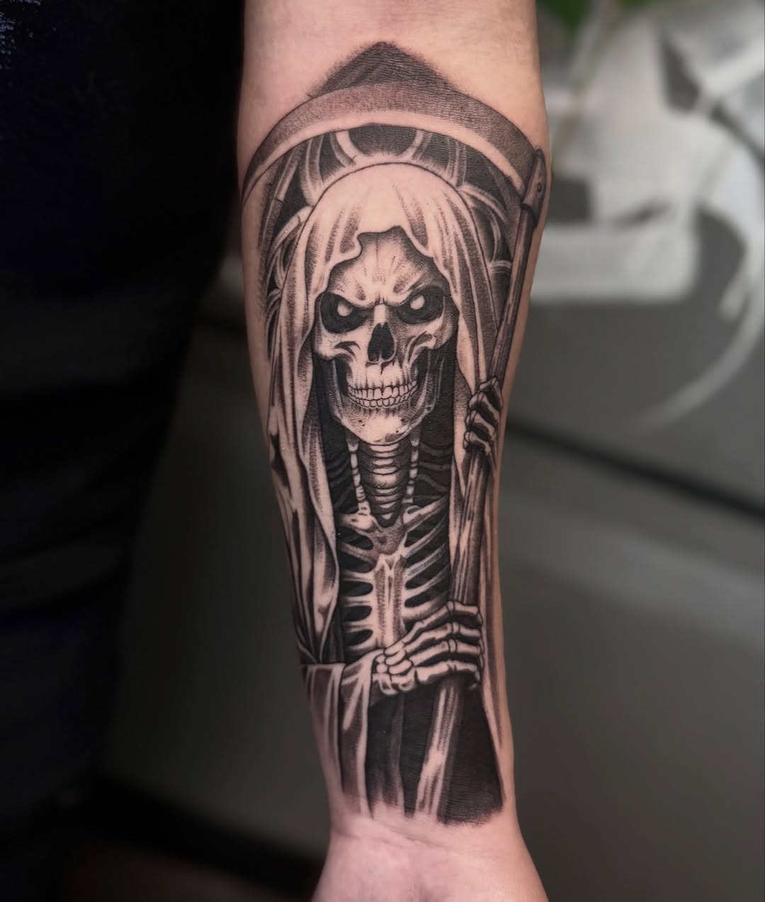 Tattoo by @jesstattooz — black_and_grey, realism