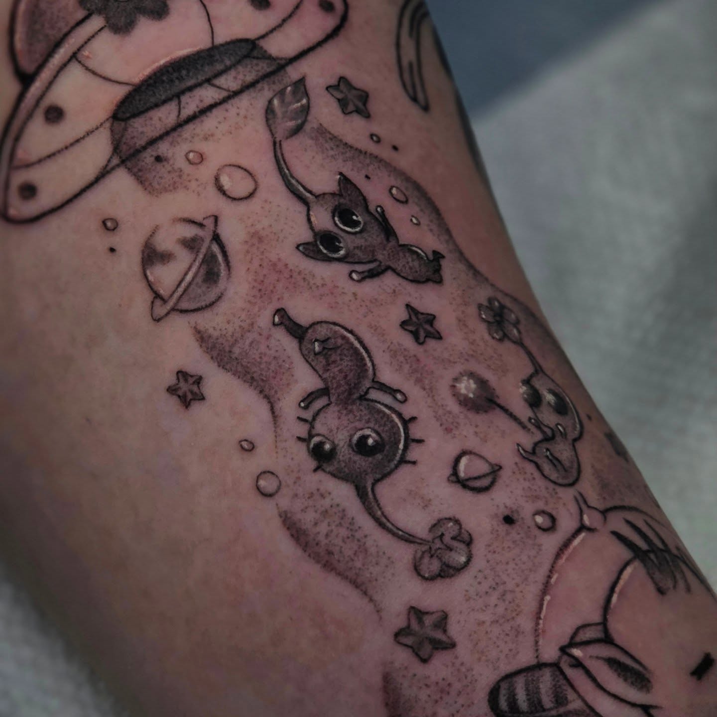 Tattoo by @janinks — dotwork, black_and_grey