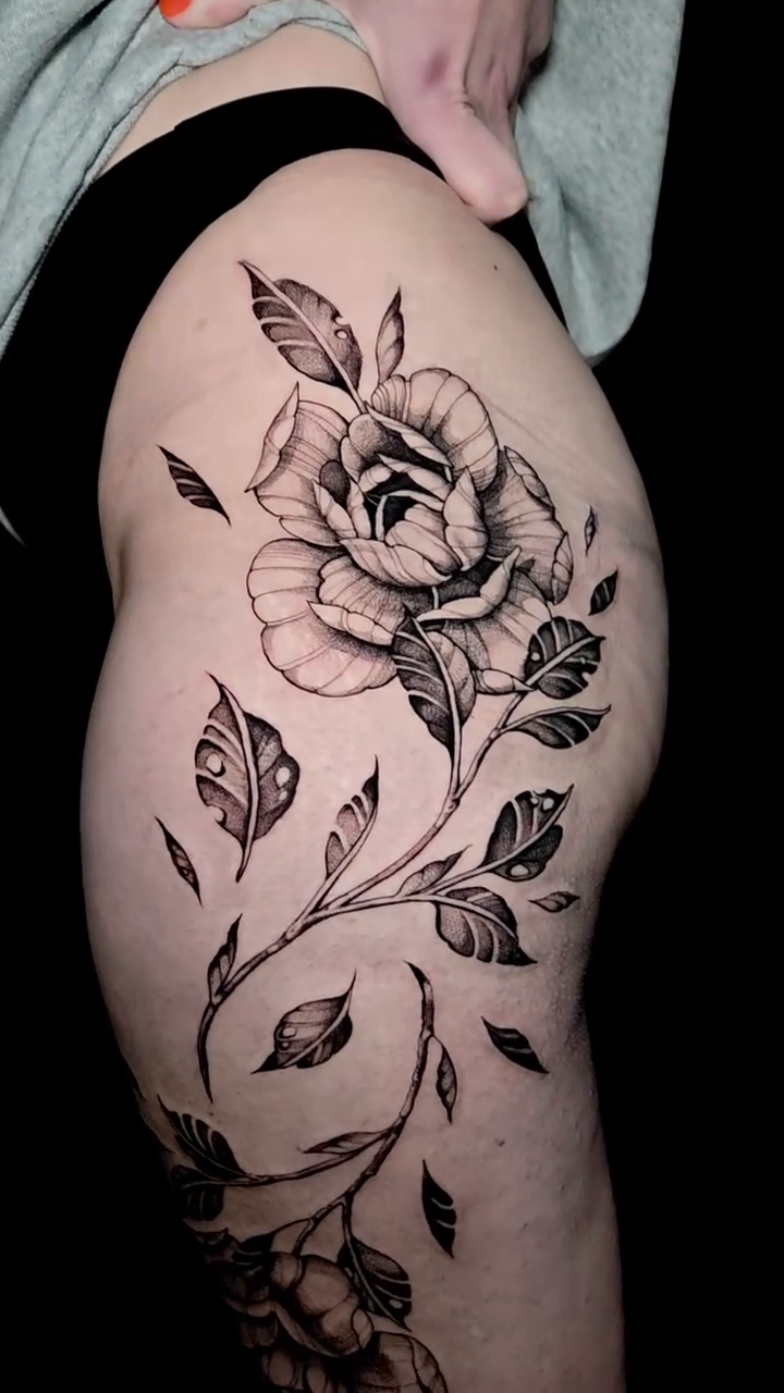 Tattoo by @sydneypaigetattoos — fine_line, black_and_grey