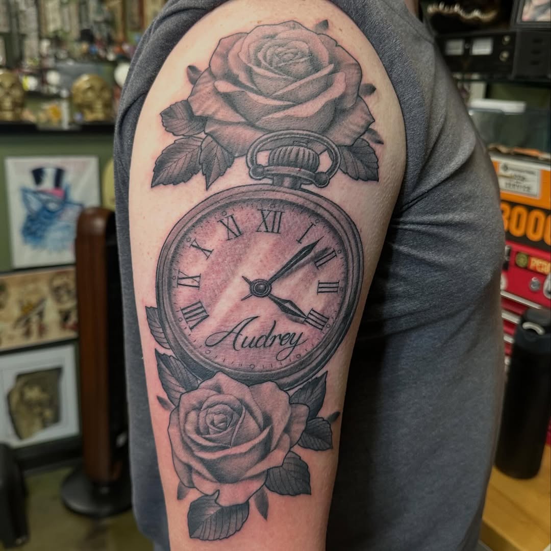 Tattoo by @dorroughtattooer — realism, black_and_grey
