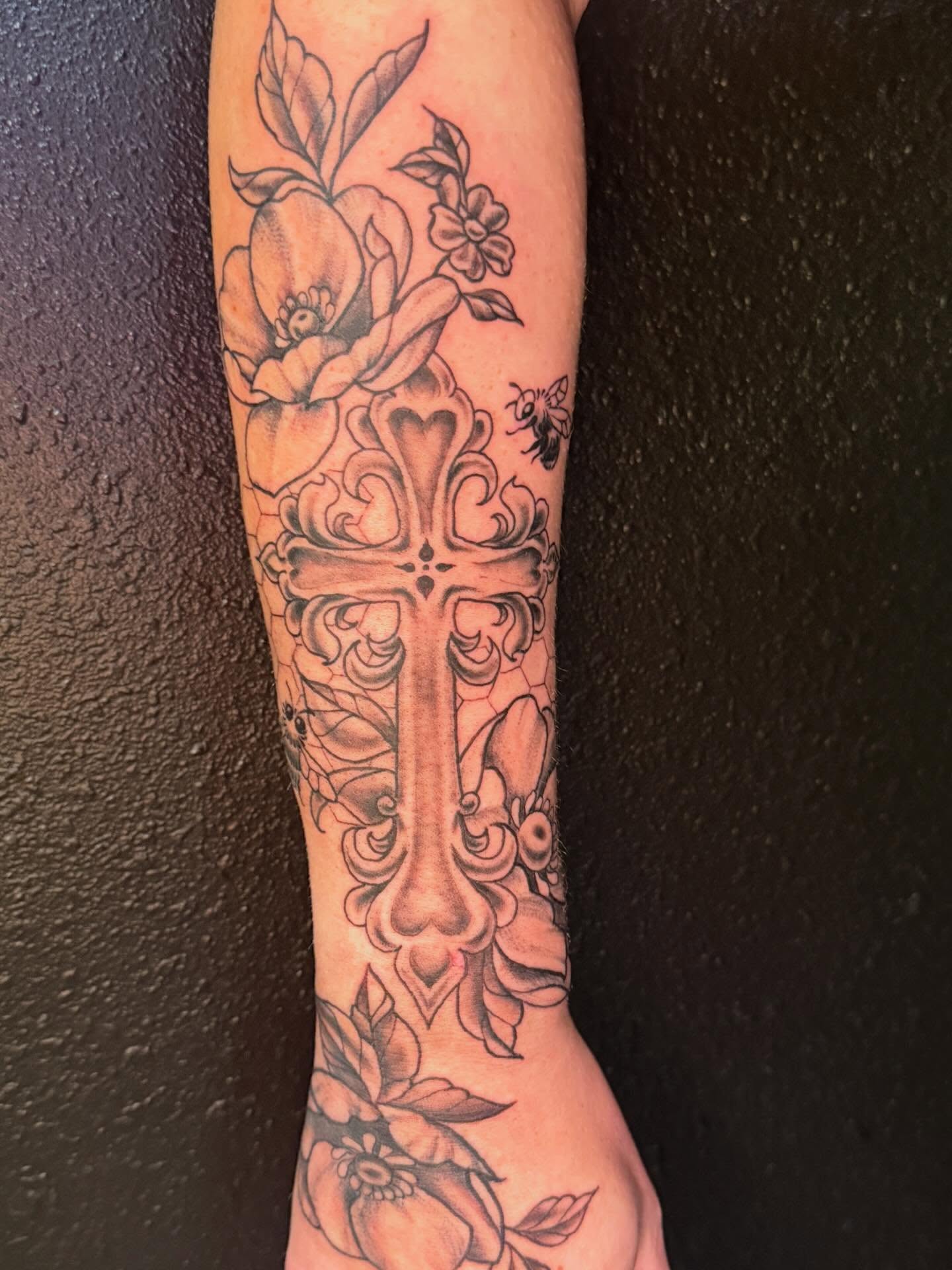Tattoo by @samanthahouston_art — black_and_grey, ornamental