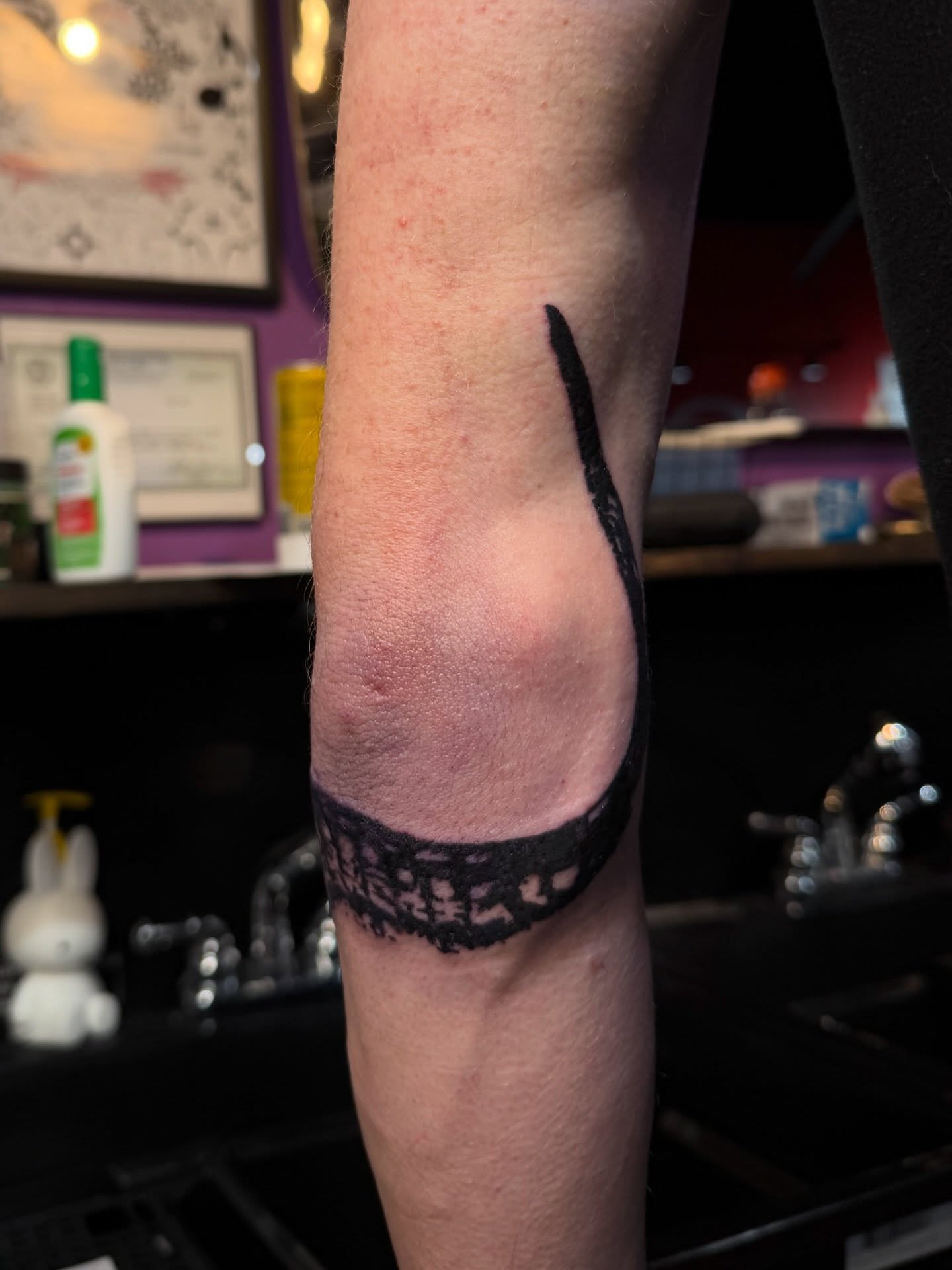 Lace black and grey tattoo on the forearm by ✧˖° mitch ✧˖°