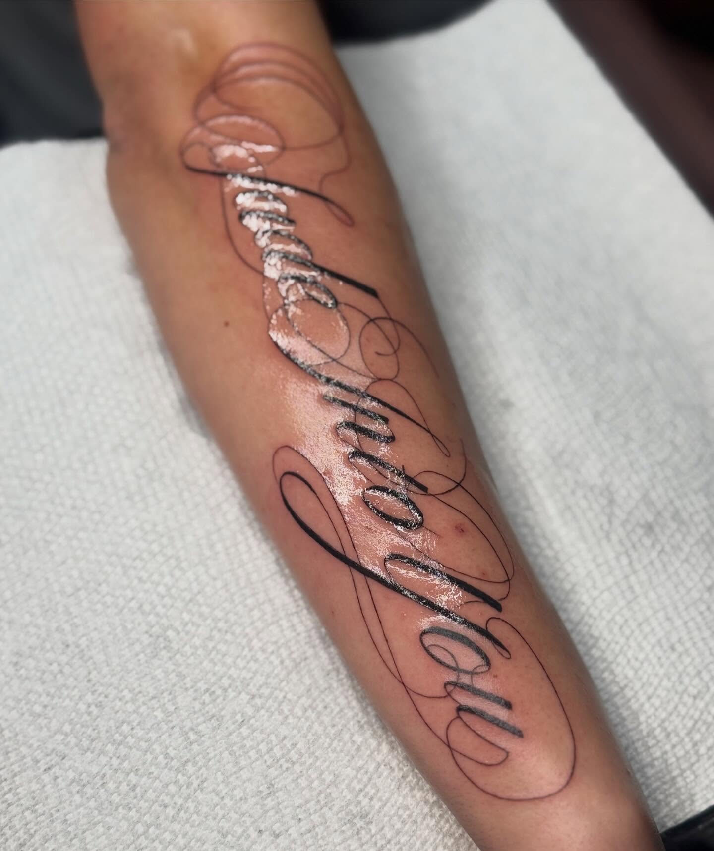 Tattoo by @ninelivestvttoo β lettering_script