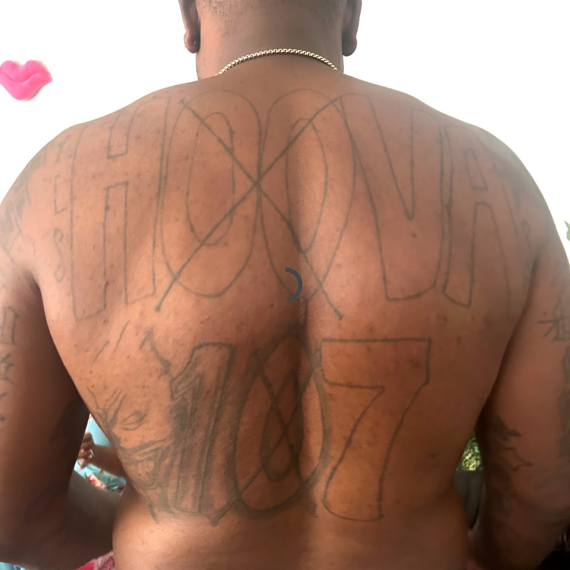 Script lettering lettering script tattoo on the back by Sarah Sharee💃🏽