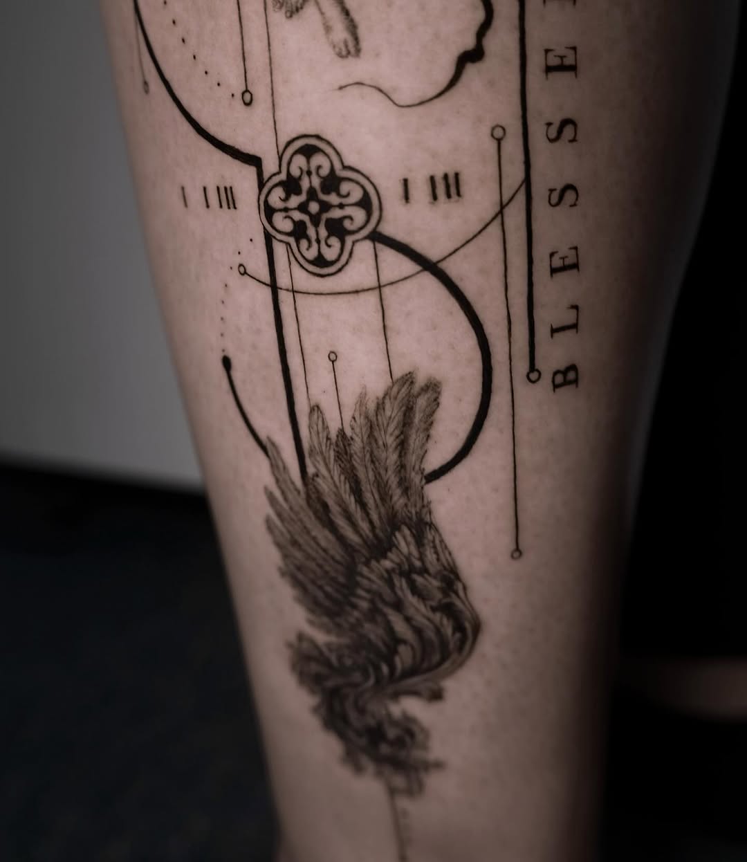 Tattoo by @lilithink — fine_line, black_and_grey