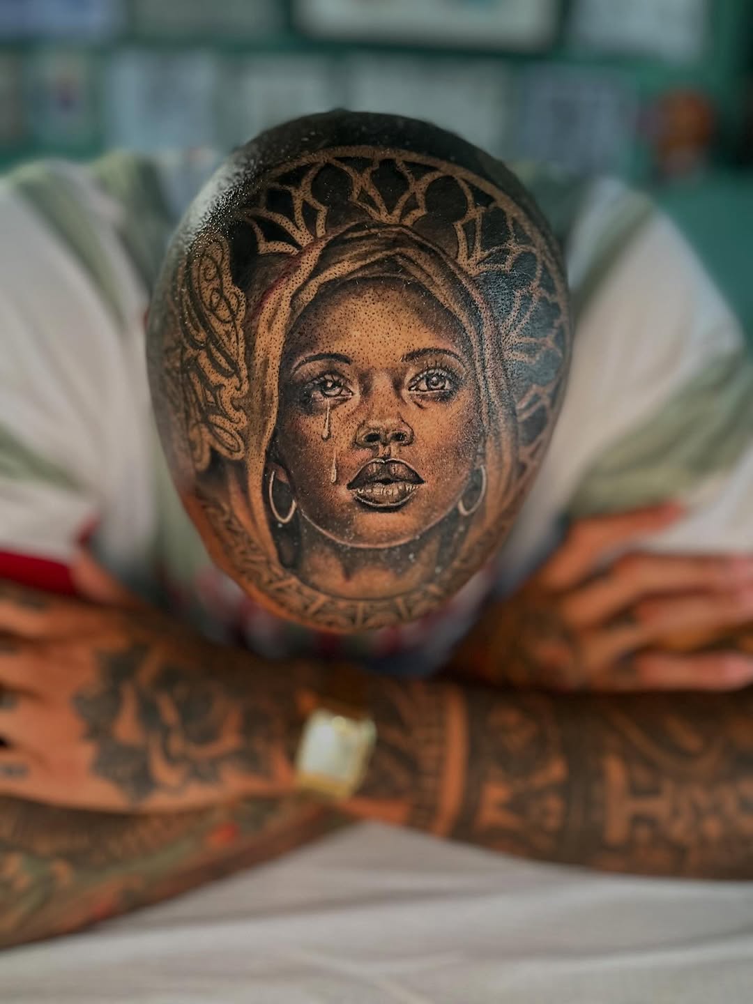 Tattoo by @sayanatattoos — realism, black_and_grey