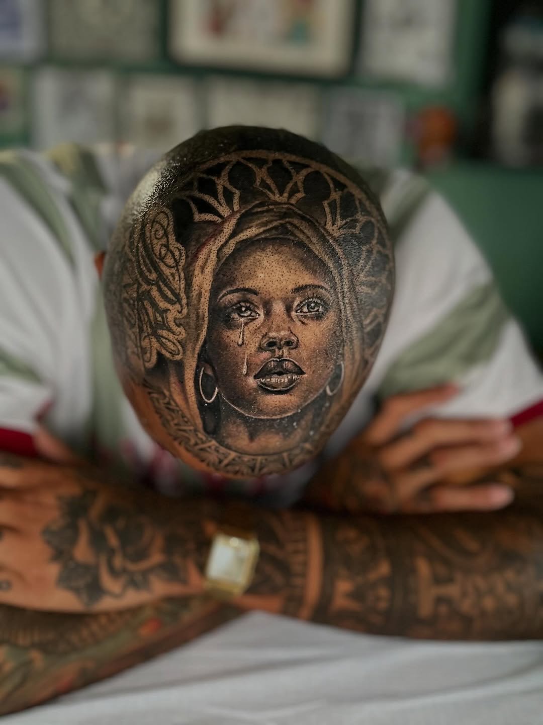 Tattoo by @sayanatattoos — realism, black_and_grey