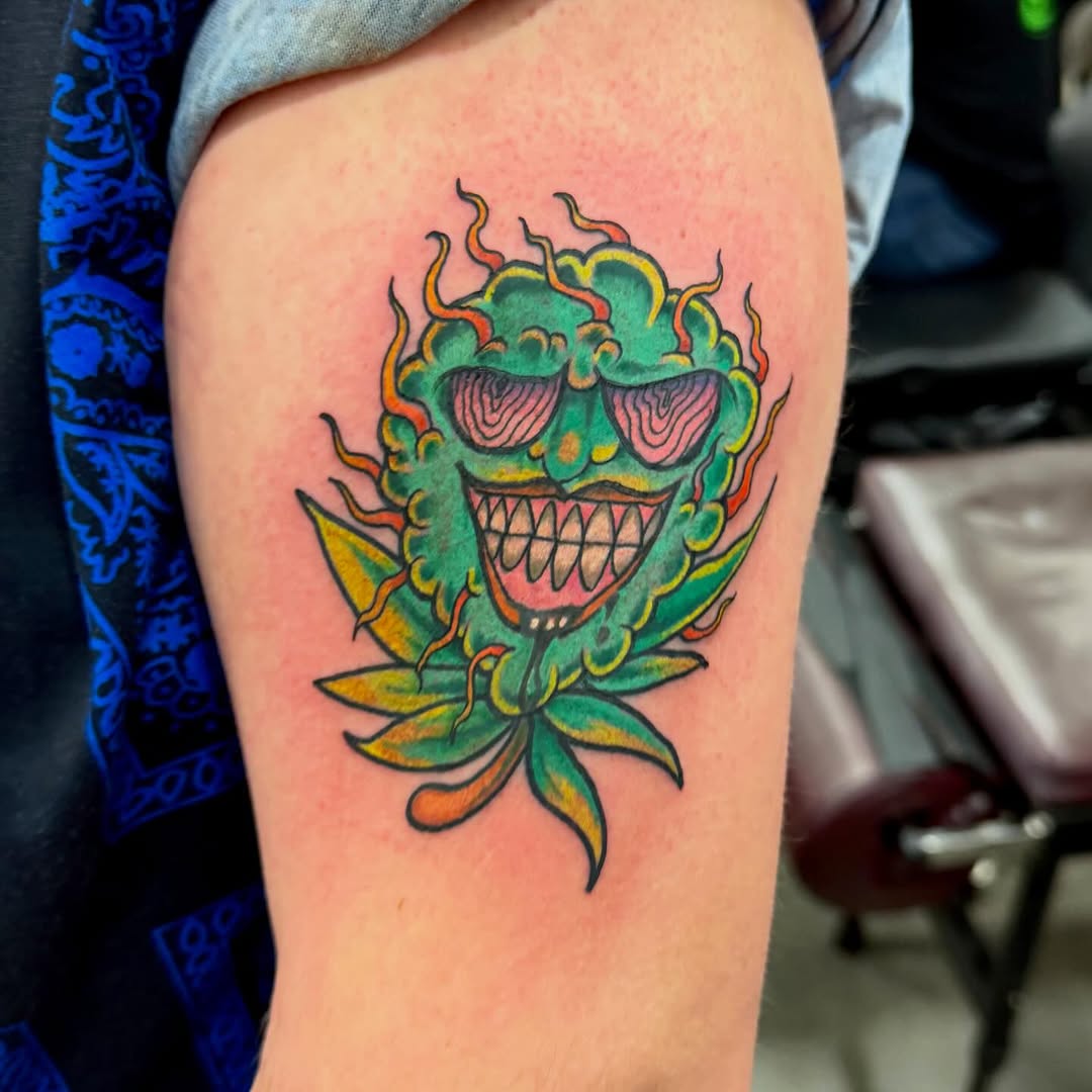 Tattoo by @barbedwireinktattoos — new_school, ignorant
