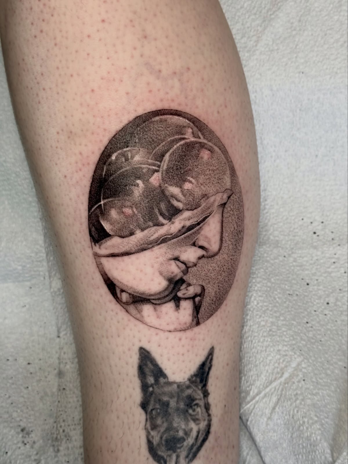 Tattoo by @jesskuesperttattoo β dotwork, realism