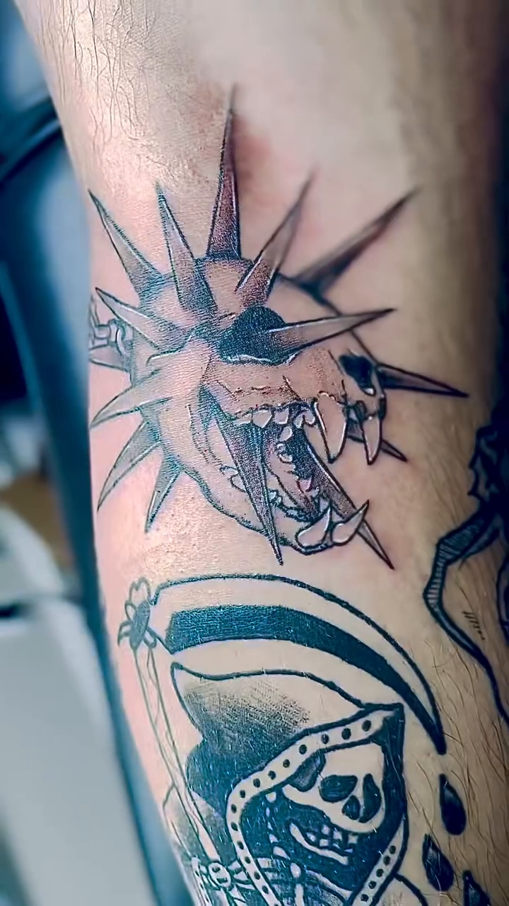 Tattoo by @kittymarietattoos โ neo_traditional, black_and_grey