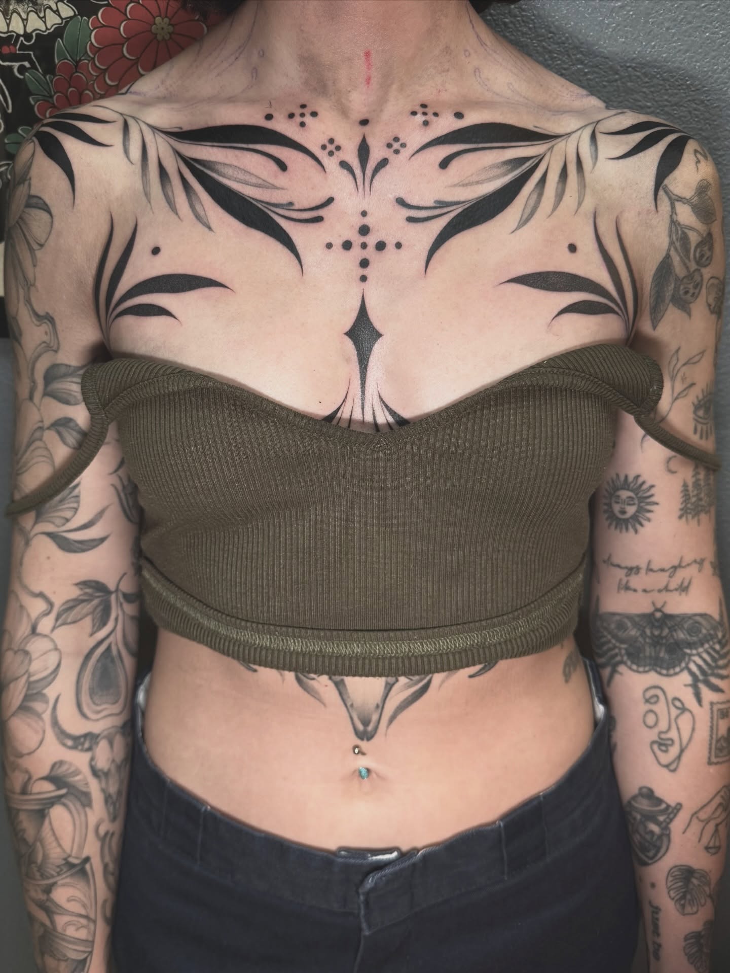 Tattoo by @blacklambx — dotwork, tribal