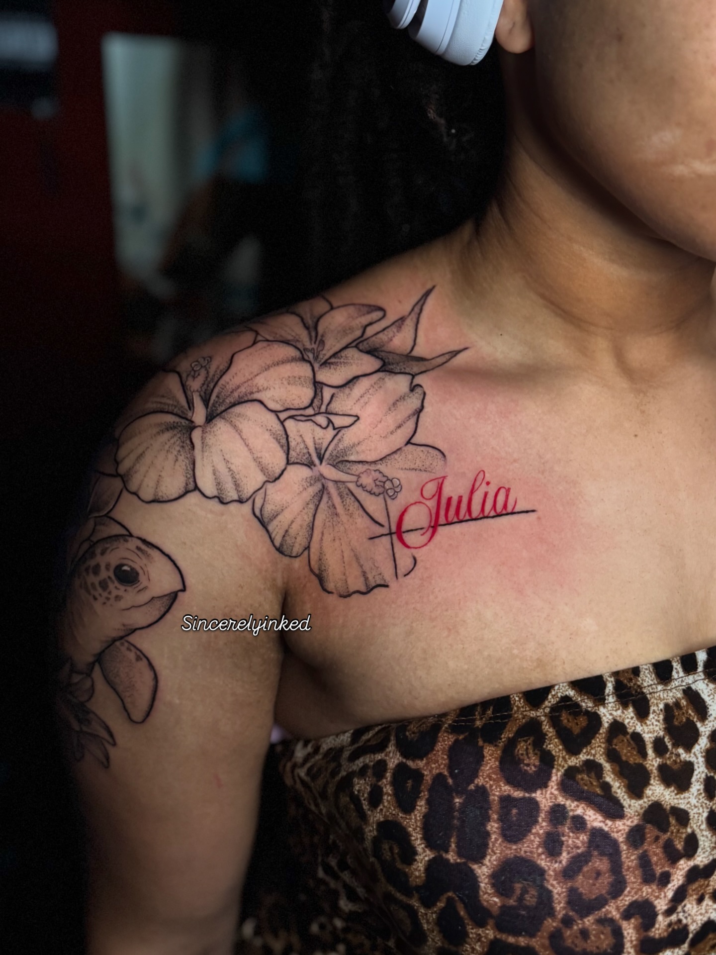 Tattoo by @sincerelyinked — black_and_grey